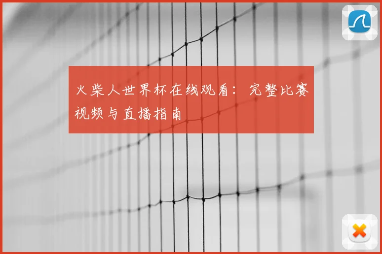 火柴人世界杯在线观看：完整比赛视频与直播指南